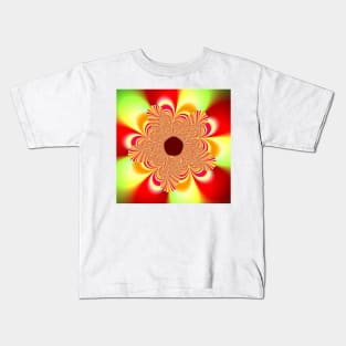 Cute Retro Style Red and Yellow Flower Kids T-Shirt